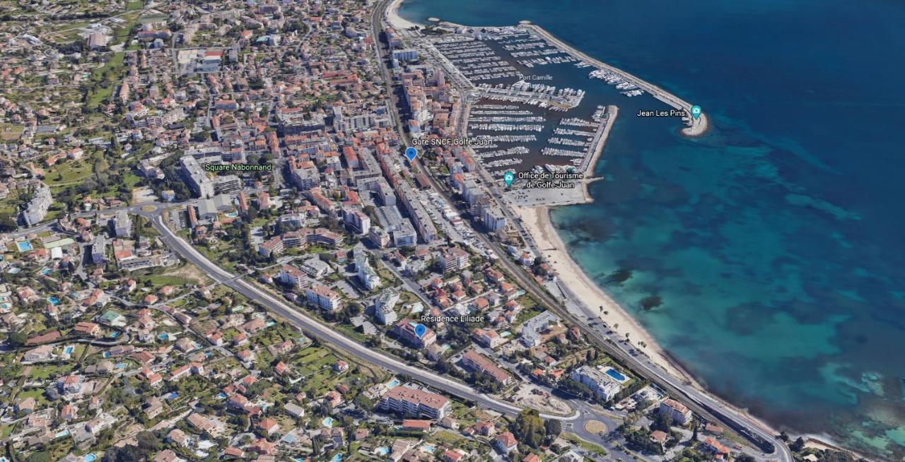 Apt Golfe Juan - 5min des plages - Parking privée - Piscine Rooftop Vallauris Exterior foto